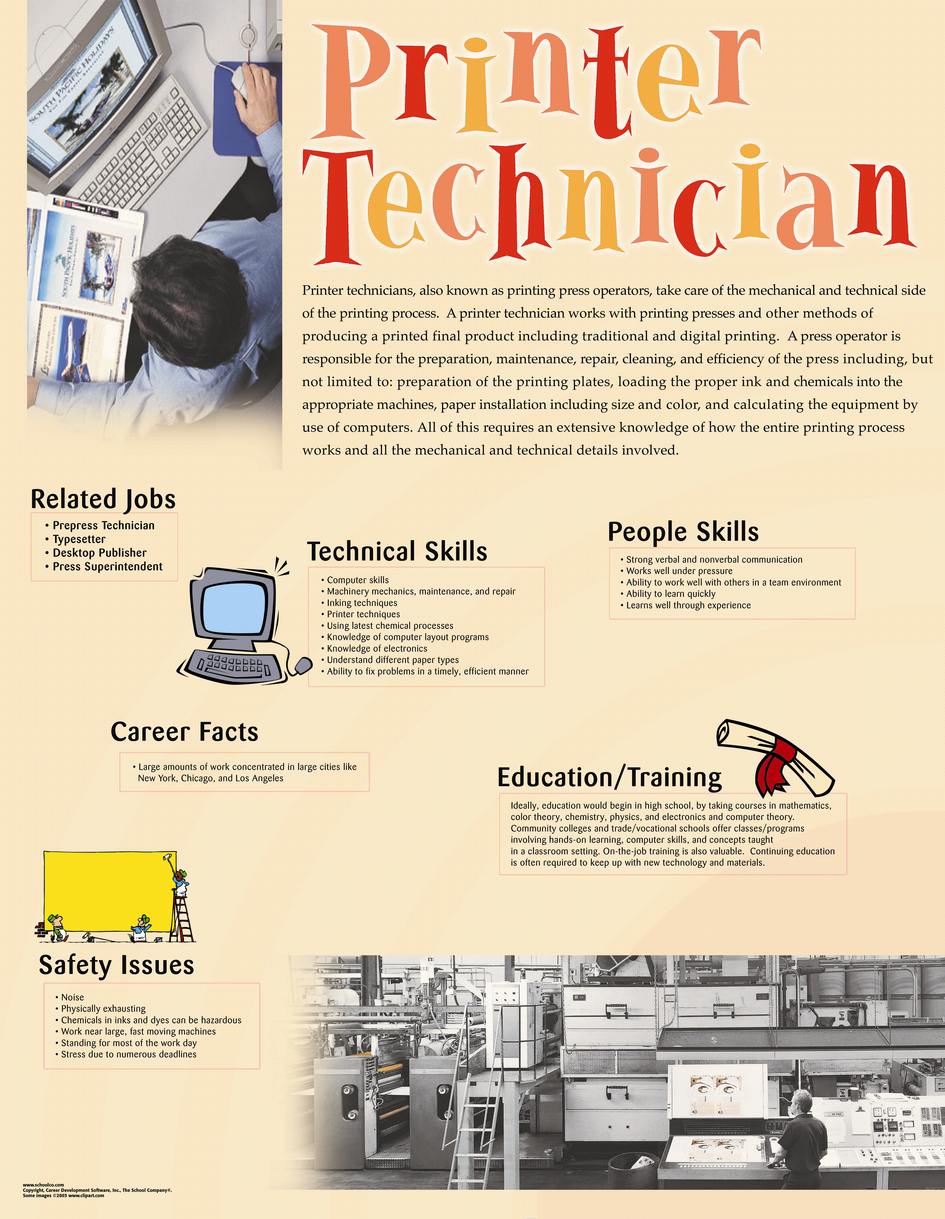 Printer Technician, Career & Tech Ed. Poster