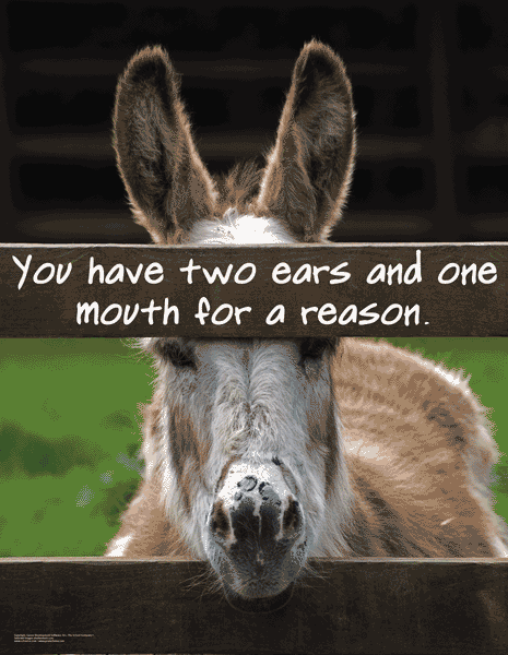 You Have Two Ears And One Mouth For A Reason