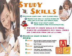 Study Skills - Parenting Poster Tips