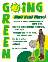 Who? Watt? Where? - Going Green Poster