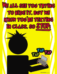 Classroom Cell Phone Etiquette Poster Set - Click Image to Close