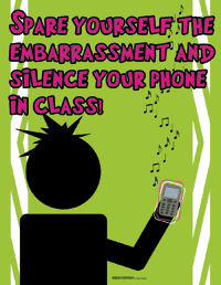 Classroom Cell Phone Etiquette Poster Set - Click Image to Close
