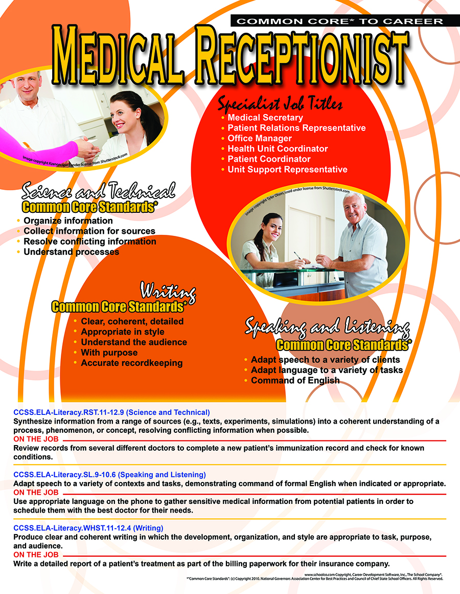 Medical Receptionist - Common Core* To Career Poster